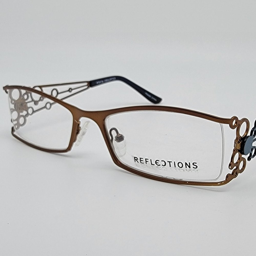 Reflections I-Dealoptics R729 Mt. Brown Mt. Blue Rectangular Eyeglasses Frame